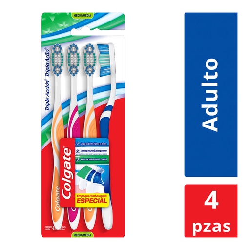 [7509546067858] Cepillo Dental Colgate Triple Acción 4 Pack 