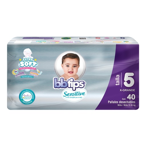 [13117000719] Pañal Chicolastic BbTips Talla 5 40 Piezas 