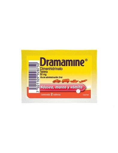 [7501109928750] Dramamine 50 Mg Sachets 2 Tabletas 