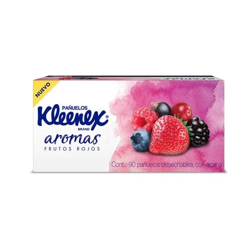 [7501943494732] Pañuelo Kleenex Aromas Frutos Rojo 90 Piezas