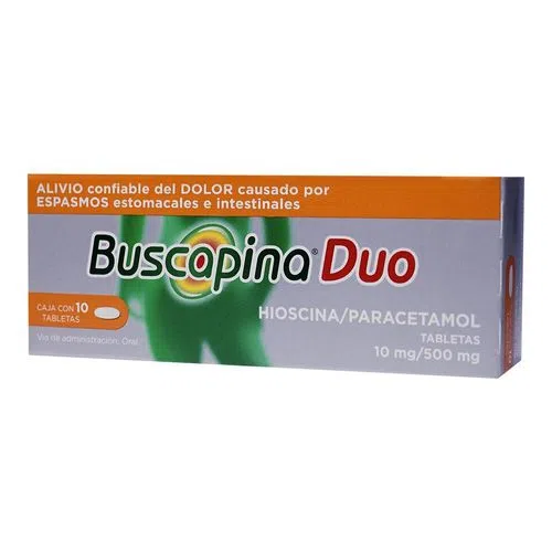 [3664798054859] Buscapina Duo Alivia Dolor De Panza 10 Mg 10 Tabletas