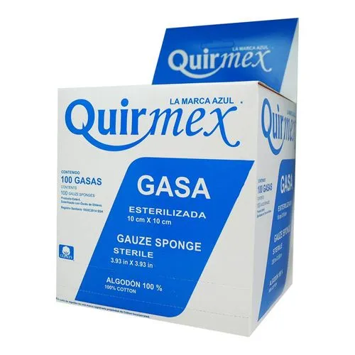 [7503003406075] Gasa Esterilizada Quirmex 10X10 Cm 100 Piezas 