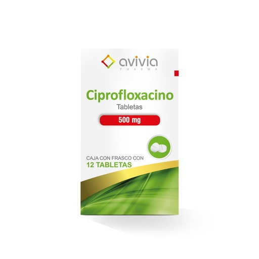 [7502216803848] Ciprofloxacino 500 Mg 12 Tabletas Genérico Avivia 
