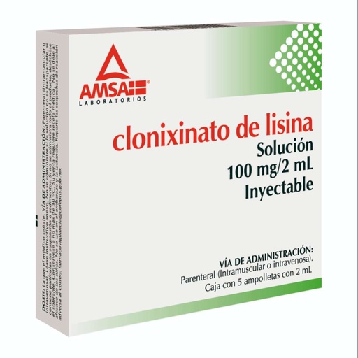 [7501349020122] Clonixinato De Lisina 100 Mg 2 Ml Genérico Amsa 