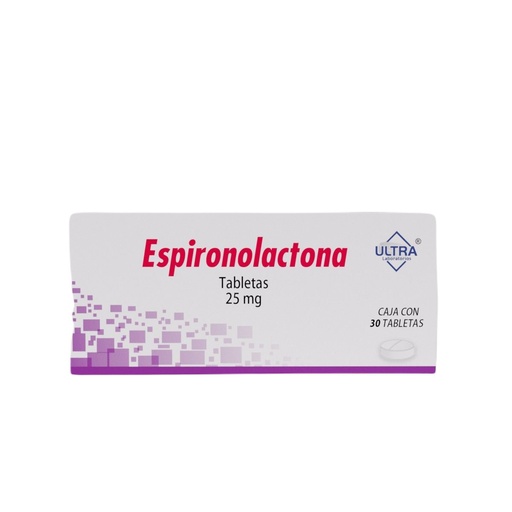 [7502216805798] Espironolactona 25 Mg 30 Tabletas Genérico Ultra Lab 