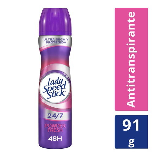 [7509546063843] Desodorante Lady Speed Stick Powder Fresh 24/7 Spray 91 G 
