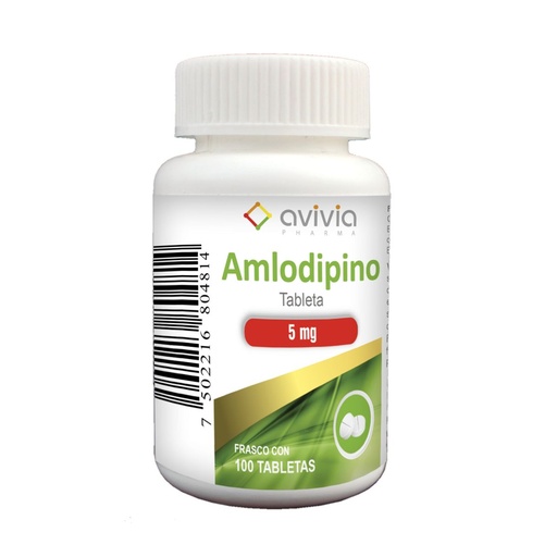 [7502216804814] Amlodipino 5 Mg Frasco 100 Tabletas Genérico Avivia