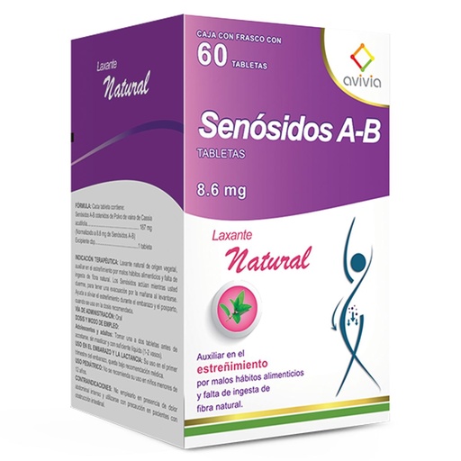 [7502216804074] Senósidos A-B 8.6 Mg 60 Tabletas Genérico Avivia 