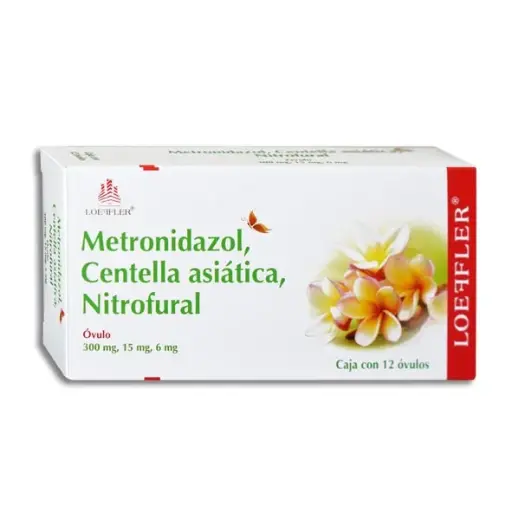 [7502211788843] Metronidazol 300 Mg Centella Asiatica 15 Mg  Nitrofural 6 G
Ovulos C/12