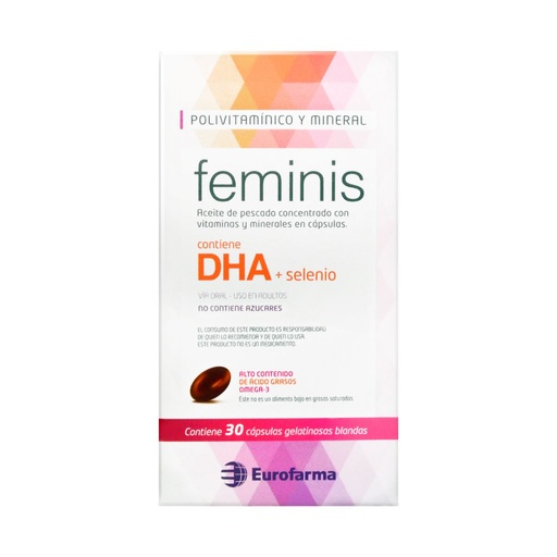 [7891317013448] Feminis Suplemento Alimenticio DHA + Selenio 30 Cápsulas 