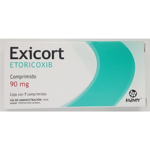 [7502009746482] Exicort Etoricoxib 90 Mg 7 Comprimidos Genérico Maver 