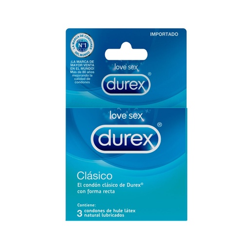 [7501159033367] Preservativo Durex Clásico 3 Piezas De Látex 
