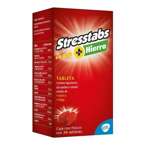 [7501065046222] Stresstabs 600 Hierro 30 Grageas 