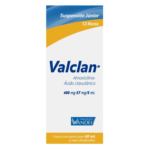 [7503001007182] Amoxicilina/Ácido Clavulánico 400/57 Mg Suspensión 60 Ml Genérico Wandel Valclan   