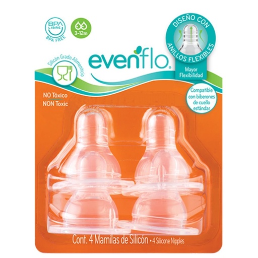 [7501027524270] Mamila Evenflo Standard silicon 3+1 Gratis 
