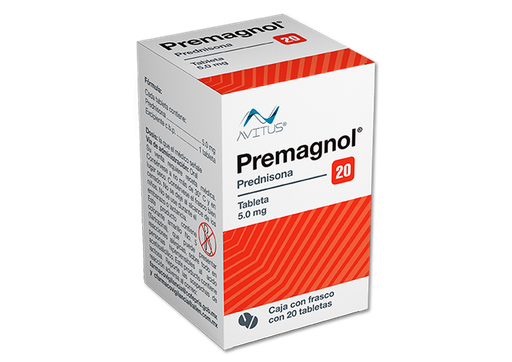 [7502209810235] Premagnol Prednisona 5 Mg 20 Tabletas Genérico Allen 