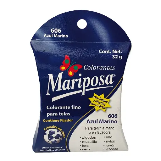 [7501130525133] Colorante Mariposa Cristales de Color Azul Marino 606 32 G 