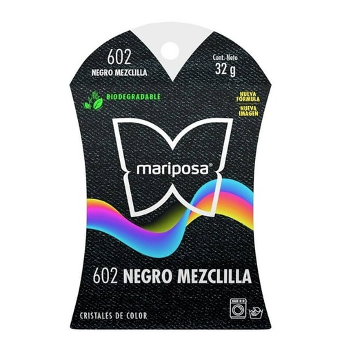 [7501130525102] Colorante Mariposa Cristales de Color Negro Mezclilla 602 32 G 