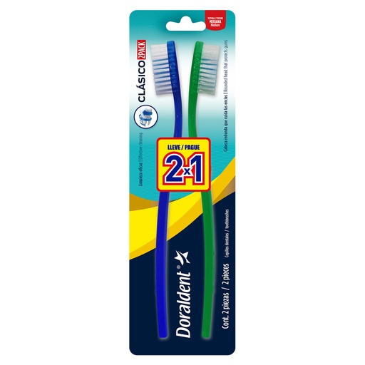 [7501061810100] Cepillo Dental Doraldent Clásico Mediano 2 Pack 