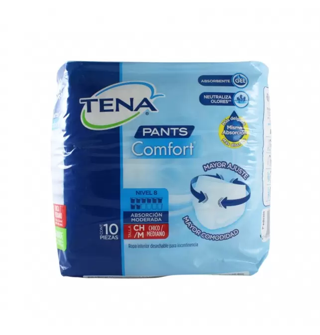 [7501019052699] Ropa interior desechable TENA Pants Comfort Talla:M 10 piezas
