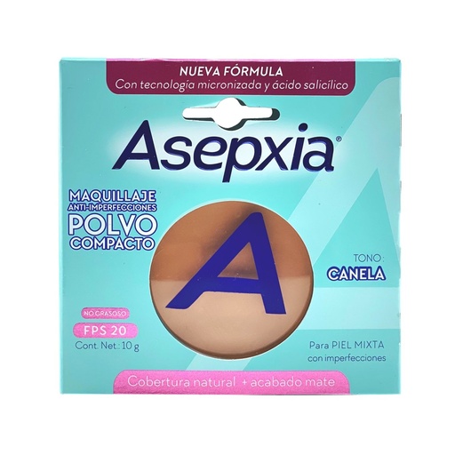 [650240032431] Maquillaje Asepxia Polvo Compacto Tono Canela 10 G 
