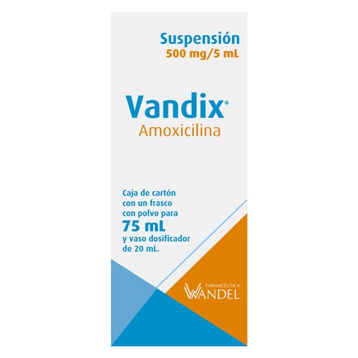 [7503001007076] Vandix Amoxicilina 500/5 Ml Suspensión 75 Ml Genérico Wandel