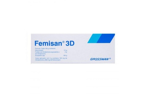 [7501123001385] Femisan 3D 800/100 Mg Vaginal Crema Tubo 8 G 
