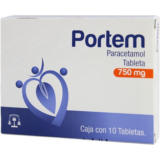 [7501537168995] Portem Paracetamol 750 Mg 10 Tabletas Genérico Bruluart 