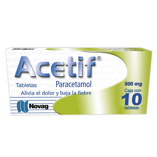 [7501075710250] Acetif Paracetamol 500 Mg 10 Tabletas Genérico Novag Inf 