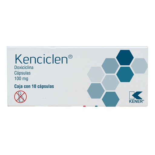 [7501493888302] Kenciclen Doxiciclina 100 Mg 10 Cápsulas Genérico Kener 