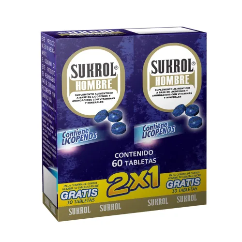 [675873002163] Sukrol Hombre Suplemento Alimenticio Con 30 Tabletas 2X1 