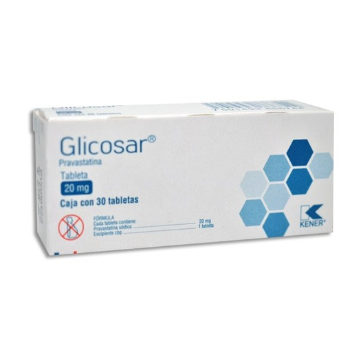 [7501493866744] Pravastatina 20 Mg 30 Tabletas Genérico Kener 