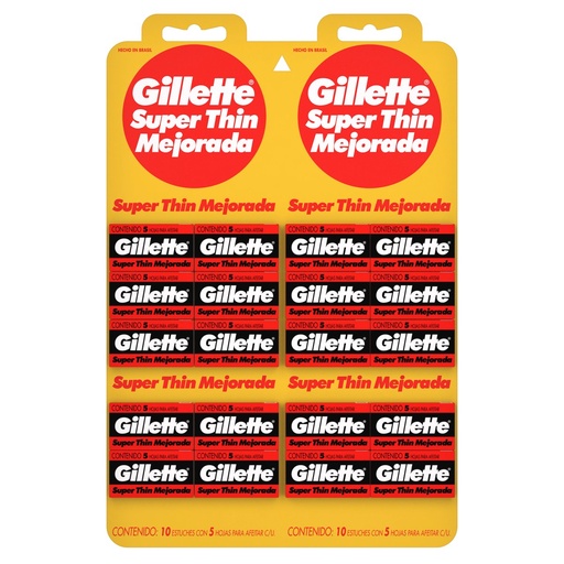 [7500435170932] Hoja Gillette Super Thin Mejorada 5 Piezas 