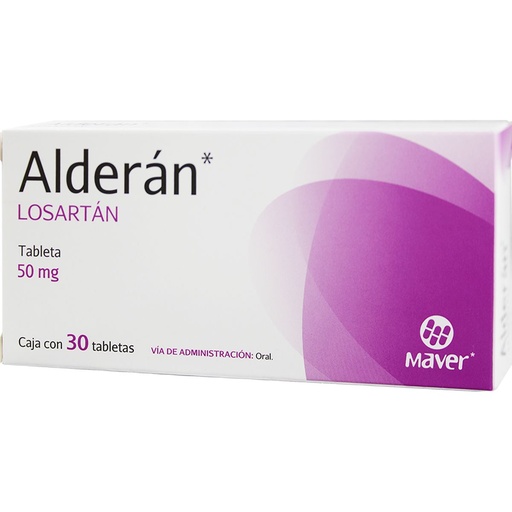 [7502009744013] Alderán Losartán 50 Mg 30 Tabletas Genérico Maver 