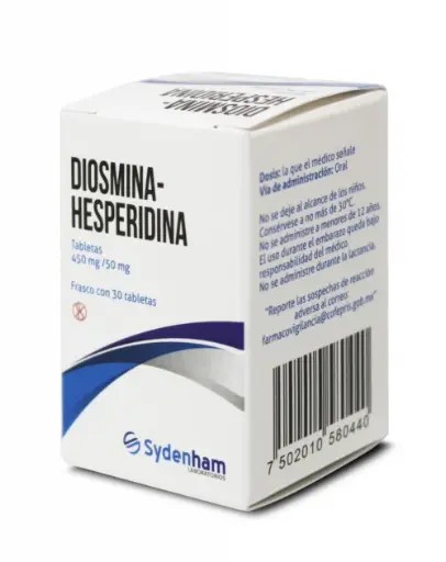 [7502010580440] Diosmina/Hesperidina 450/50 Mg 30 Tabletas Genérico Sydenham 