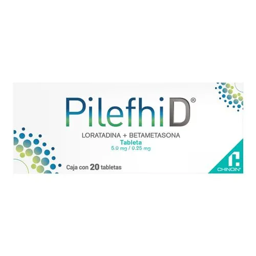 [7501088503764] Pilefhid 5.0/0.25 Mg 20 Tabletas 