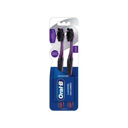 [7500435156660] Cepillo Dental Oral B 5 Acciones Con Carbón 2 Piezas 