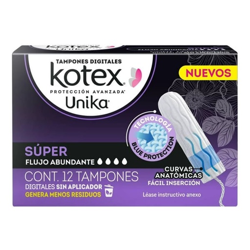 [7506425625550] Tampones Kotex Unik Super C/12     