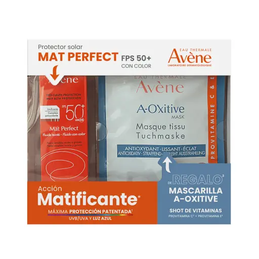 [3282779385374] Avene Kit Protector Solar Mat Perfect 50Ml + Mascarilla A-Oxitive 18Ml.