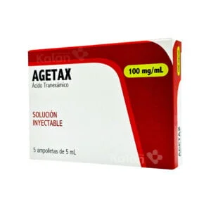 [8059617890292] Agetax (Ácido Tranexámico) 100 Mg/Ml Caja Con 5 Ampolletas De 5 Ml