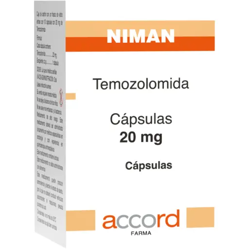 [7506335702907] Niman (Temozolomida) 20 Mg Caja Con Frasco Con 5 Cápsulas