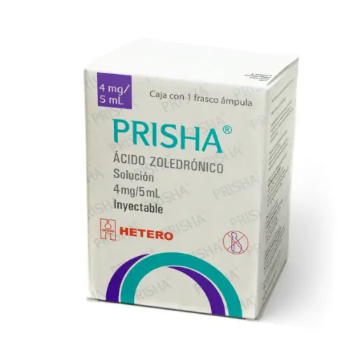 [7506442701077] Prisha (Ácido Zoledrónico) 4 Mg / 5 Ml Caja Con 1 Frasco Ámpula Con 5 Ml