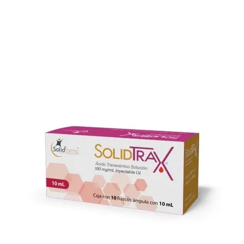 [7506396200039] Solidtrax (Ácido Tranexámico) 100 Mg/Ml Caja Con 10 Frascos Ámpula Con 10 Ml