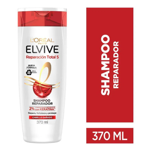 [7509552847987] Shampoo L'Oréal Paris Elvive Reparación Total 5 Cabello Dañado 370 Ml