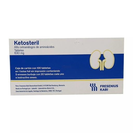 [17501052713226] Ketosteril 630 Mg Caja 100 Tabletas 