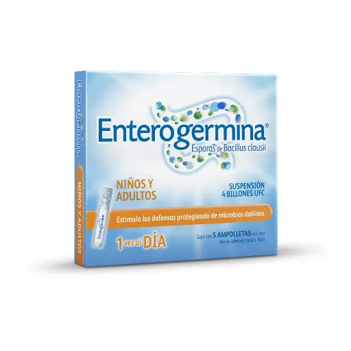 [3664798044959] Enterogermina Probióticos 4 Billones Suspensión Oral 5 Ampolletas 5 Ml 
