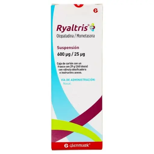 [8904091146772] Ryaltris Glenmark Suspensión 600 ug/25 ug Frasco Con 240 Dosis 