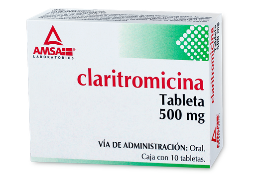 [7501349021686] Claritromicina 10 Tabletas 500 MG
