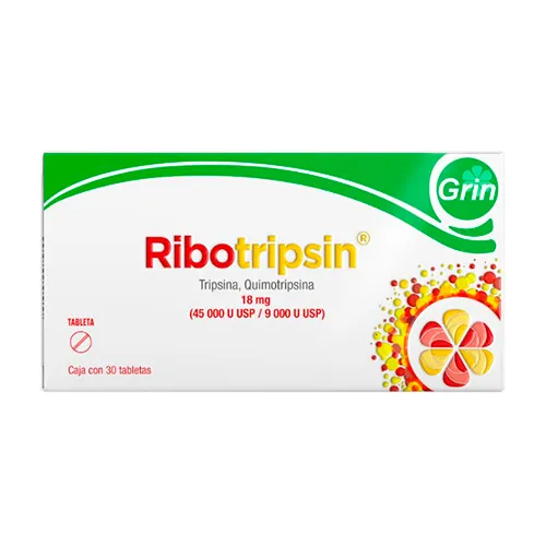 [8400009418] Ribotripsin 18 Mg 30 Tabletas