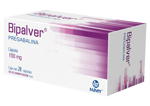 [7502009745379] Bipalver pregabalina 150mg 28 cápsulas genérico Maver